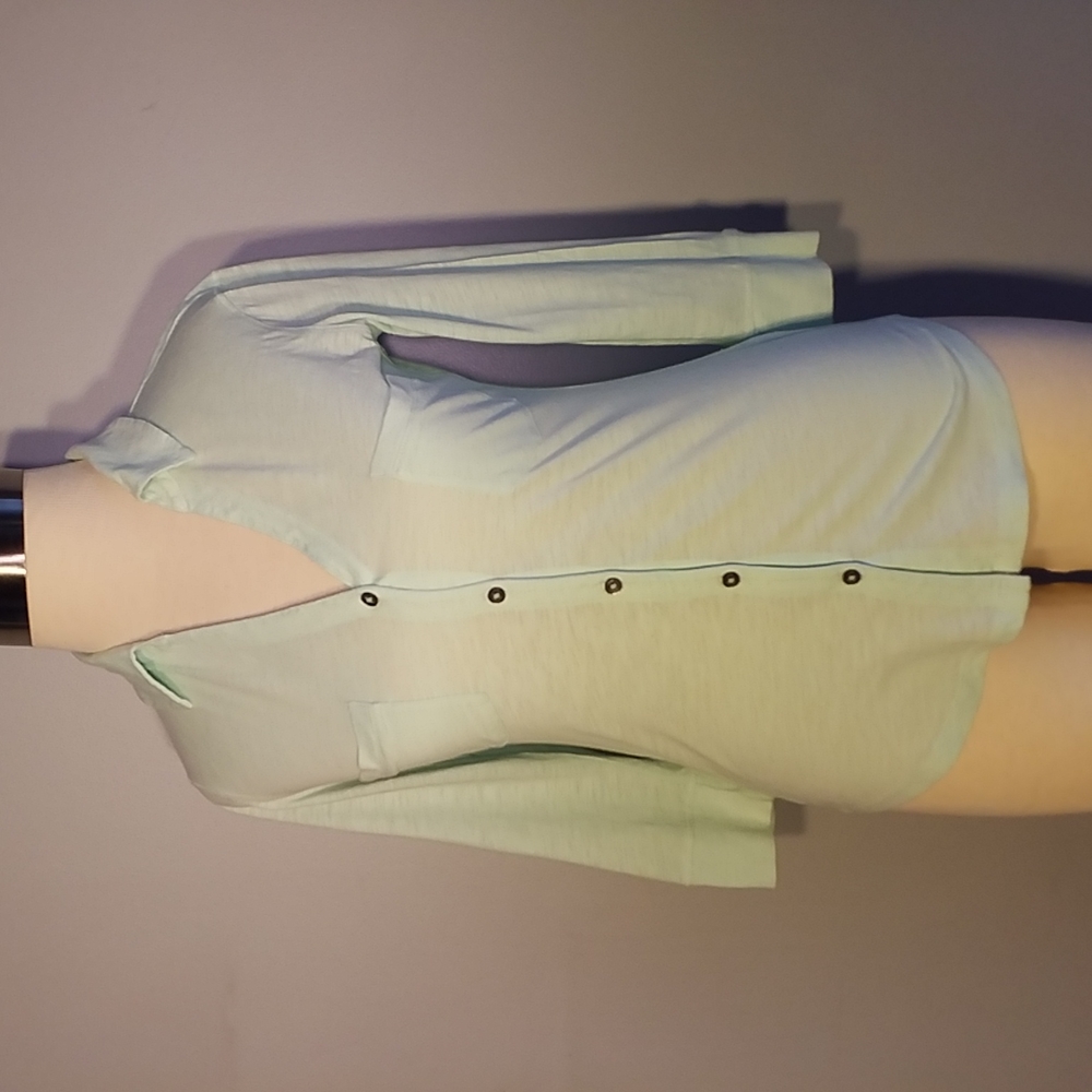 EXPRESS XS BUTTON SHIRT Mint GREEN 3/4 Sleeves 2 pockets
